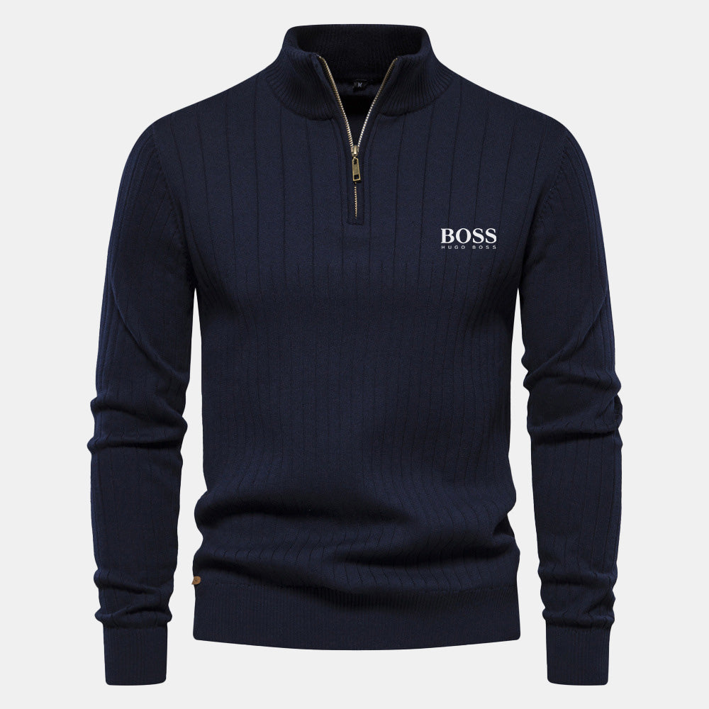 HB Zip Klassischer Strickpullover