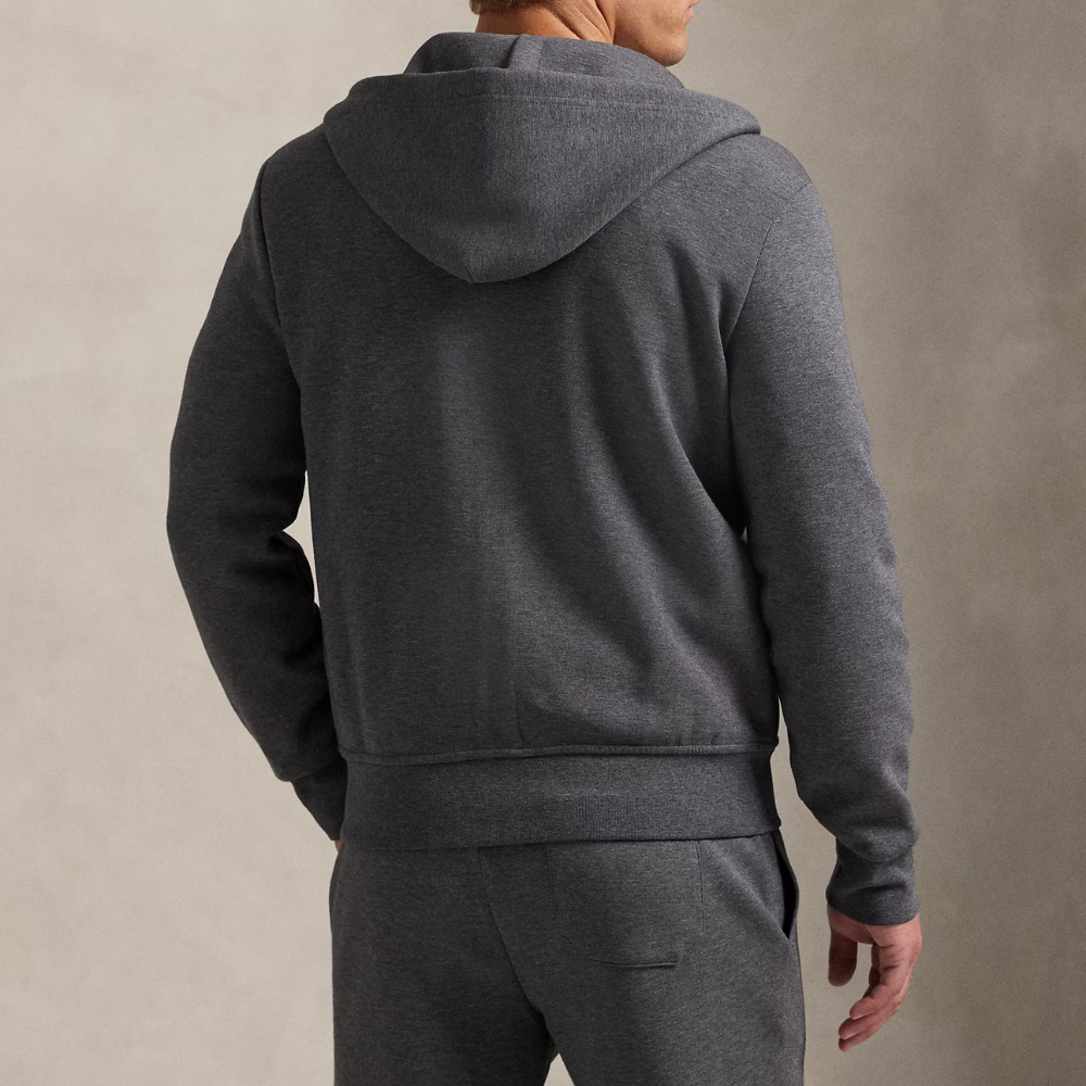 Doppelt gestrickter Hoodie mit durchgehendem Reißverschluss