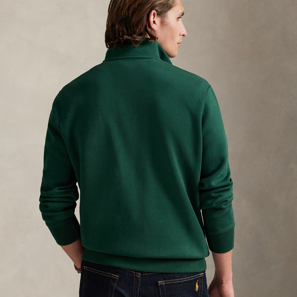 Doppelt gestrickter Pullover mit Viertelreißverschluss