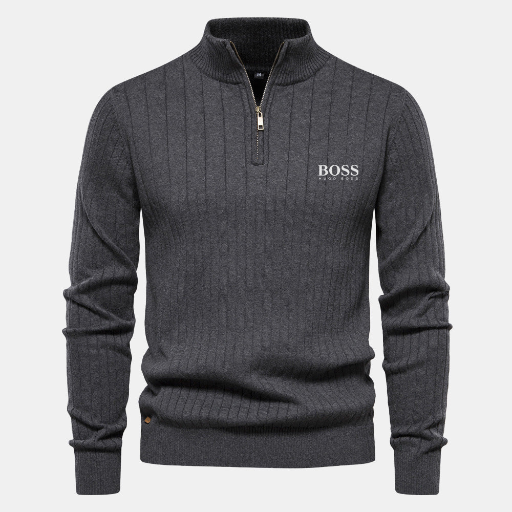 HB Zip Klassischer Strickpullover