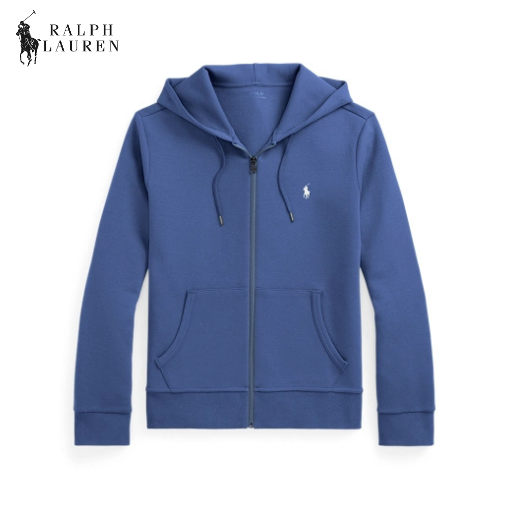 Doppelt gestrickter Hoodie mit durchgehendem Reißverschluss